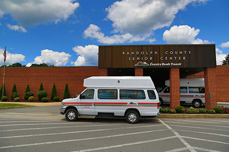 CRT Bus parked in front of Randolph County Senior Center